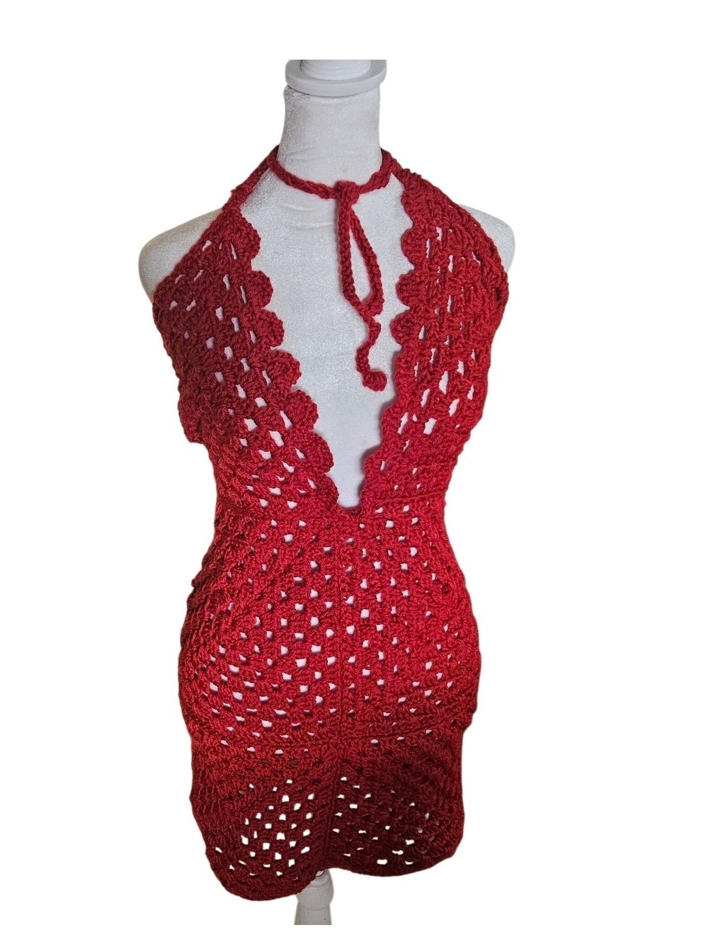 HANDCRAFTED GRANNYCORE DRESS WEARABLE ART - Picture 2 of 16